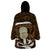 Gold New Zealand Eel Wearable Blanket Hoodie Aotearoa Maori Tuna With Kotiate Weapon