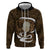 Gold New Zealand Eel Zip Hoodie Aotearoa Maori Tuna With Kotiate Weapon