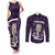 Purple New Zealand Eel Couples Matching Tank Maxi Dress and Long Sleeve Button Shirt Aotearoa Maori Tuna With Kotiate Weapon