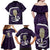 Purple New Zealand Eel Family Matching Off Shoulder Maxi Dress and Hawaiian Shirt Aotearoa Maori Tuna With Kotiate Weapon