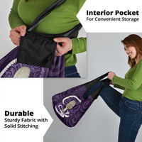 Purple New Zealand Eel Grocery Bag Aotearoa Maori Tuna With Kotiate Weapon LT14 - Polynesian Pride