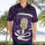 Purple New Zealand Eel Hawaiian Shirt Aotearoa Maori Tuna With Kotiate Weapon