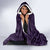 Purple New Zealand Eel Hooded Blanket Aotearoa Maori Tuna With Kotiate Weapon