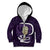 Purple New Zealand Eel Kid Hoodie Aotearoa Maori Tuna With Kotiate Weapon