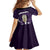 Purple New Zealand Eel Kid Short Sleeve Dress Aotearoa Maori Tuna With Kotiate Weapon