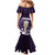 Purple New Zealand Eel Mermaid Dress Aotearoa Maori Tuna With Kotiate Weapon