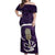 Purple New Zealand Eel Off Shoulder Maxi Dress Aotearoa Maori Tuna With Kotiate Weapon