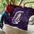 Purple New Zealand Eel Quilt Aotearoa Maori Tuna With Kotiate Weapon