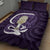 Purple New Zealand Eel Quilt Bed Set Aotearoa Maori Tuna With Kotiate Weapon