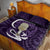 Purple New Zealand Eel Quilt Bed Set Aotearoa Maori Tuna With Kotiate Weapon