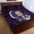 Purple New Zealand Eel Quilt Bed Set Aotearoa Maori Tuna With Kotiate Weapon