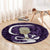 Purple New Zealand Eel Round Carpet Aotearoa Maori Tuna With Kotiate Weapon