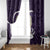 Purple New Zealand Eel Window Curtain Aotearoa Maori Tuna With Kotiate Weapon