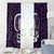 Purple New Zealand Eel Window Curtain Aotearoa Maori Tuna With Kotiate Weapon