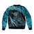 New Zealand Stingray Bomber Jacket Aotearoa Whai With Maori Paua Shell