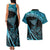 New Zealand Stingray Couples Matching Tank Maxi Dress and Hawaiian Shirt Aotearoa Whai With Maori Paua Shell