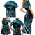 New Zealand Stingray Family Matching Short Sleeve Bodycon Dress and Hawaiian Shirt Aotearoa Whai With Maori Paua Shell