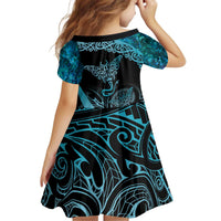 New Zealand Stingray Kid Short Sleeve Dress Aotearoa Whai With Maori Paua Shell LT14 - Polynesian Pride