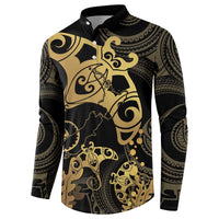 Black And Gold Aotearoa Whai Button Sweatshirt NZ Stingrays Maori Curves Style LT14 - Polynesian Pride