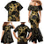 Black And Gold Aotearoa Whai Family Matching Mermaid Dress and Hawaiian Shirt NZ Stingrays Maori Curves Style