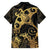 Black And Gold Aotearoa Whai Family Matching Off Shoulder Maxi Dress and Hawaiian Shirt NZ Stingrays Maori Curves Style