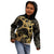 Black And Gold Aotearoa Whai Kid Hoodie NZ Stingrays Maori Curves Style