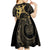 Black And Gold Aotearoa Whai Kid Short Sleeve Dress NZ Stingrays Maori Curves Style