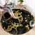 Black And Gold Aotearoa Whai Round Carpet NZ Stingrays Maori Curves Style