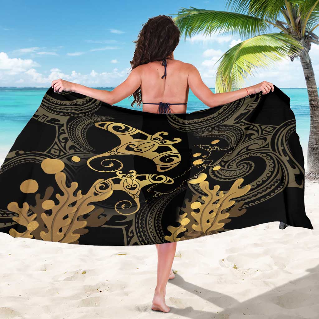 Black And Gold Aotearoa Whai Sarong NZ Stingrays Maori Curves Style LT14 - Polynesian Pride