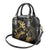 Black And Gold Aotearoa Whai Shoulder Handbag NZ Stingrays Maori Curves Style