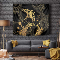 Black And Gold Aotearoa Whai Tapestry NZ Stingrays Maori Curves Style LT14 - Polynesian Pride