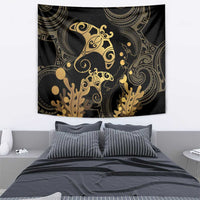 Black And Gold Aotearoa Whai Tapestry NZ Stingrays Maori Curves Style LT14 - Polynesian Pride