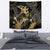 Black And Gold Aotearoa Whai Tapestry NZ Stingrays Maori Curves Style