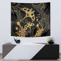 Black And Gold Aotearoa Whai Tapestry NZ Stingrays Maori Curves Style LT14 - Polynesian Pride