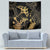 Black And Gold Aotearoa Whai Tapestry NZ Stingrays Maori Curves Style