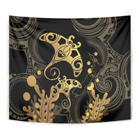 Black And Gold Aotearoa Whai Tapestry NZ Stingrays Maori Curves Style LT14 - Polynesian Pride