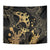 Black And Gold Aotearoa Whai Tapestry NZ Stingrays Maori Curves Style