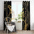 Black And Gold Aotearoa Whai Window Curtain NZ Stingrays Maori Curves Style