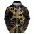 Black And Gold Aotearoa Whai Zip Hoodie NZ Stingrays Maori Curves Style