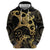 Black And Gold Aotearoa Whai Zip Hoodie NZ Stingrays Maori Curves Style