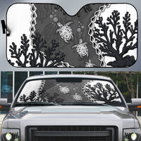 Black Coral Hawaii Auto Sun Shade Ekaha Ku Moana Honu Sea Turtle LT14 Gray - Polynesian Pride
