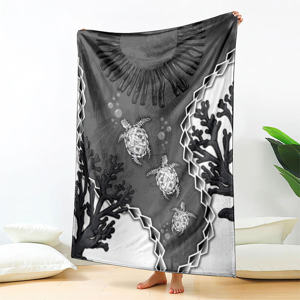 Black Coral Hawaii Blanket Ekaha Ku Moana Honu Sea Turtle LT14 - Polynesian Pride