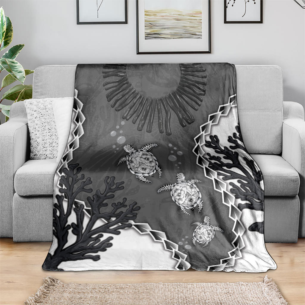 Black Coral Hawaii Blanket Ekaha Ku Moana Honu Sea Turtle LT14 - Polynesian Pride