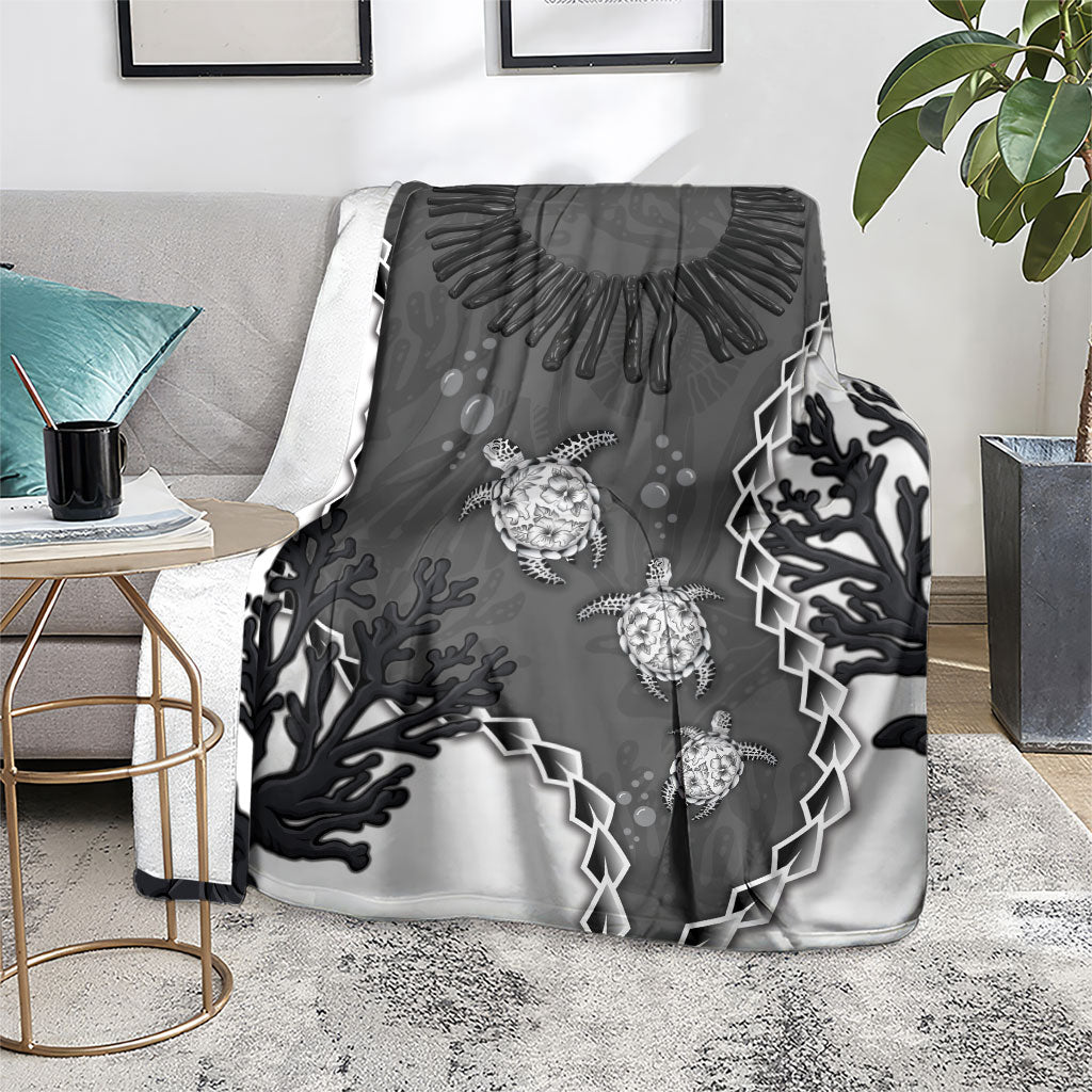 Black Coral Hawaii Blanket Ekaha Ku Moana Honu Sea Turtle LT14 - Polynesian Pride