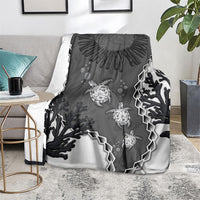 Black Coral Hawaii Blanket Ekaha Ku Moana Honu Sea Turtle LT14 - Polynesian Pride