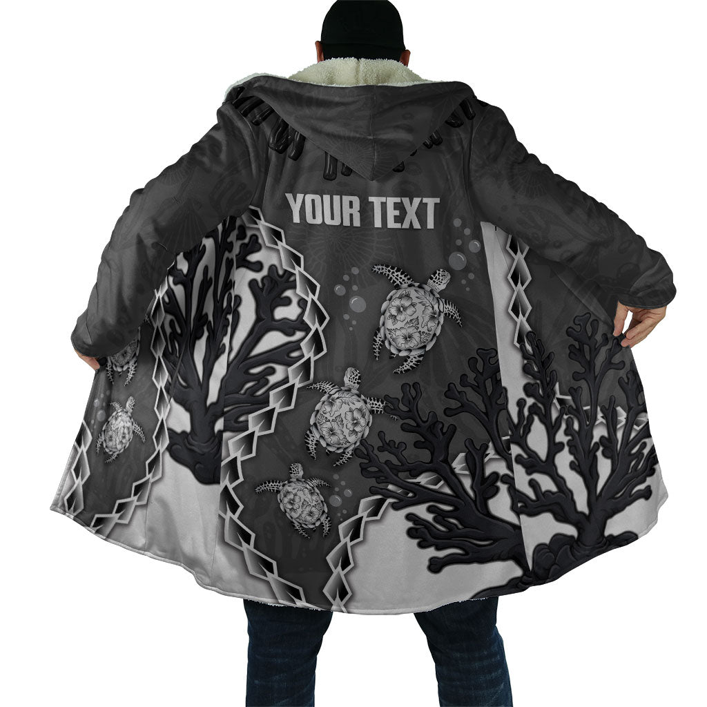 Personalized Black Coral Hawaii Cloak Ekaha Ku Moana Honu Sea Turtle LT14 - Polynesian Pride