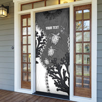 Personalized Black Coral Hawaii Door Cover Ekaha Ku Moana Honu Sea Turtle LT14 - Polynesian Pride