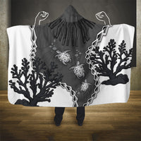 Black Coral Hawaii Hooded Blanket Ekaha Ku Moana Honu Sea Turtle LT14 - Polynesian Pride