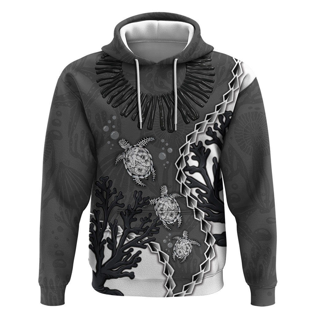 Personalized Black Coral Hawaii Hoodie Ekaha Ku Moana Honu Sea Turtle LT14 Pullover Hoodie Gray - Polynesian Pride