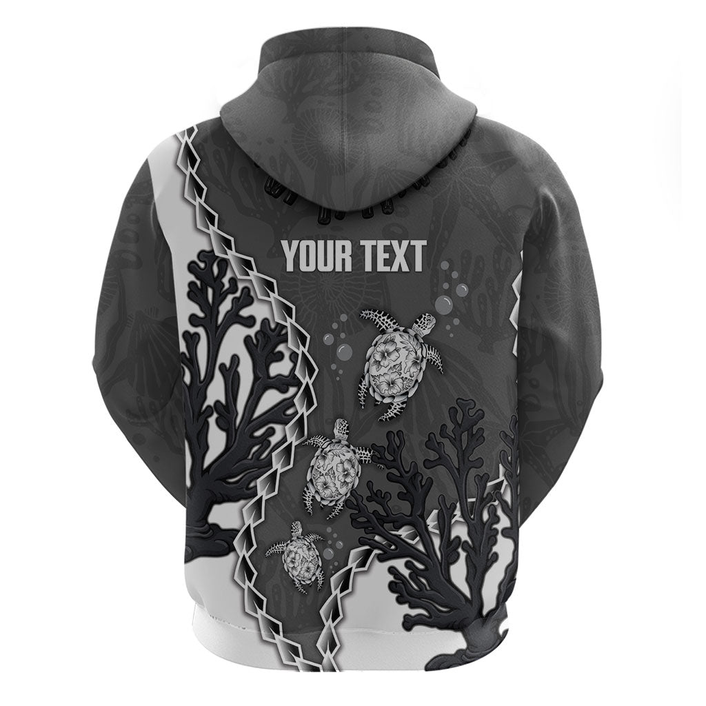 Personalized Black Coral Hawaii Hoodie Ekaha Ku Moana Honu Sea Turtle LT14 - Polynesian Pride